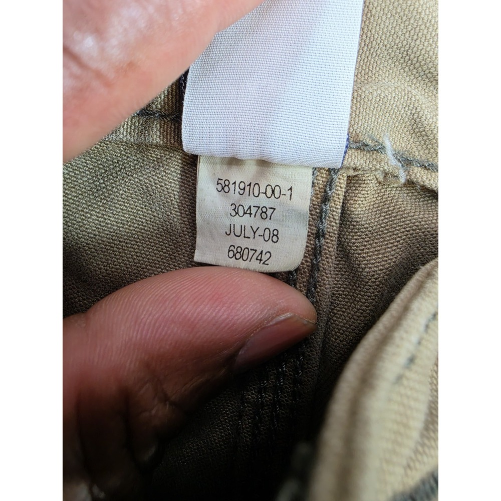 Y2K Gap Pants Mens 31x30 Green Canvas Hayes Faded Button Fly Workwear - Picture 4 of 11
